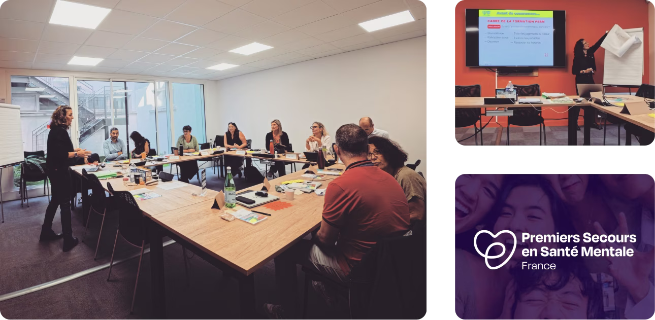 Formation aux premiers secours en santé mentale suivie par des collaborateurs de Kardol.